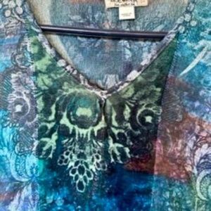 One World Boho Dress, New w/tags M-L Poly/spandex
